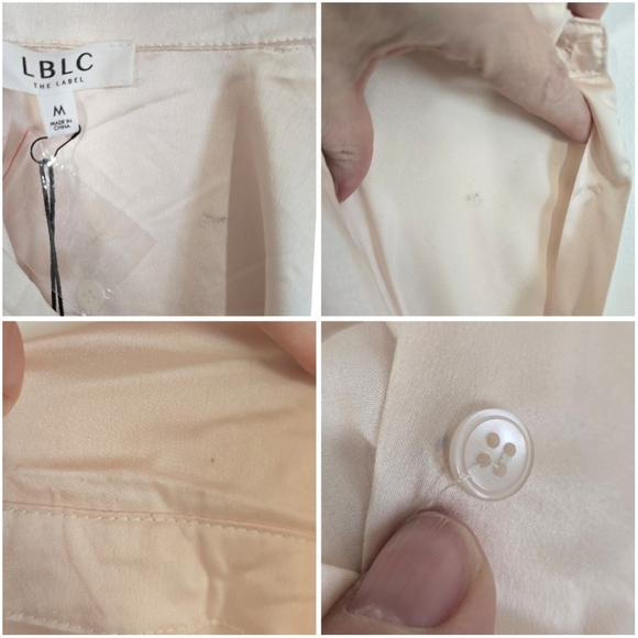 NWT LBLC the Label Smith Ivory Button Up Blouse Medium - Picture 7 of 9